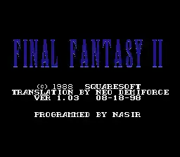 Final Fantasy II (Japan) [En by Demiforce v1.03] [Hack by Lenophis+King Lettuce v1.0] [Title Fix by Parasyte v1.0] (Demonic Pandemonium)