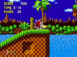 Sonic the Hedgehog (USA, Europe) [Hack by Stealth Rev 1] (~Knuckles the Echidna in Sonic the Hedgehog)